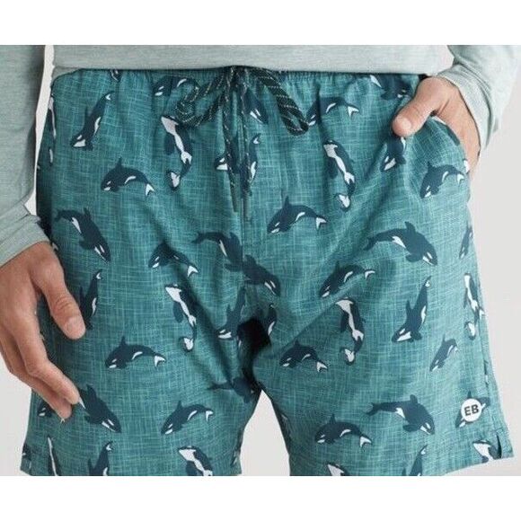 New $46 Eddie Bauer Volley Swim Trunks Shorts Men Green‎ Orca Lined EMS4384 XL - Picture 4 of 8